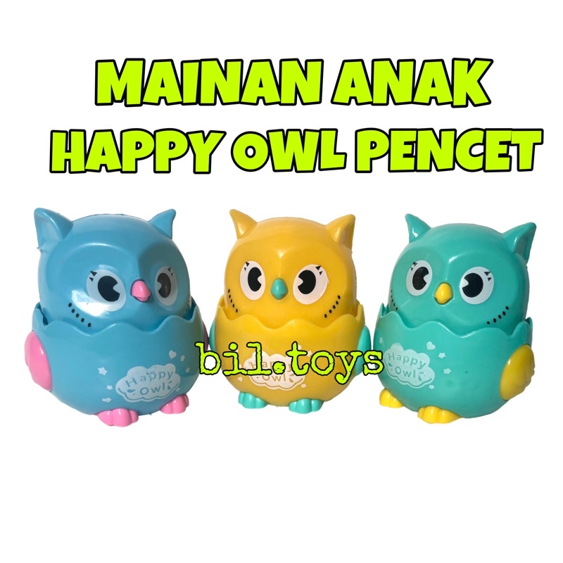 MAINAN ANAK SIPUT KEPITING OWL BERJALAN LUCU HAPPY SNAIL TEKAN DAN JALAN MAINAN PUSH GO