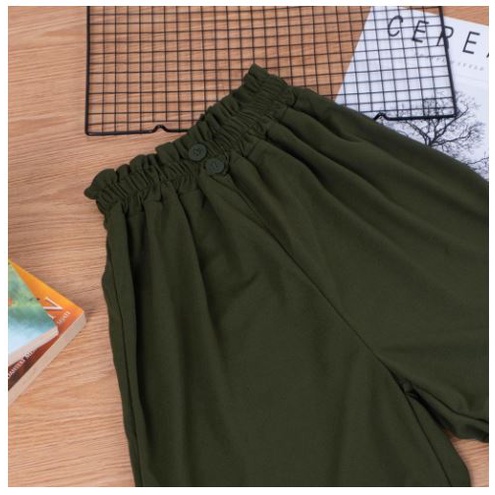 FC- KULOT DOBBY BUTTON PANT WANITA  SIZE L-XXL