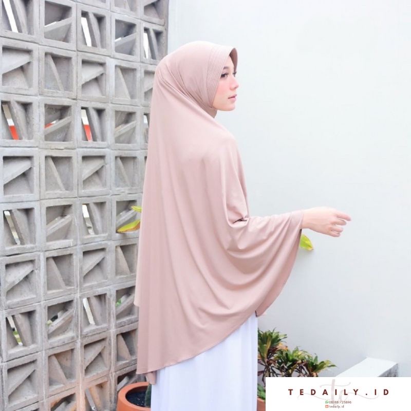 Hijab Khimar Bergo Hamidah Jumbo XL Spandek Jersey | Jilbab Bergo Simple Pad XL Spandek Jersey | Kerudung Ukuran Jumbo | Grade A