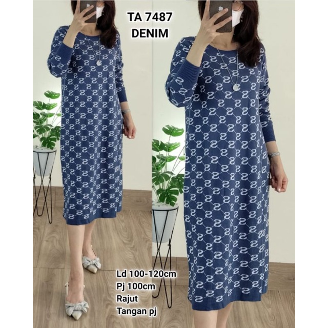 TA 7487. Long Tunik Rajut Bangkok1