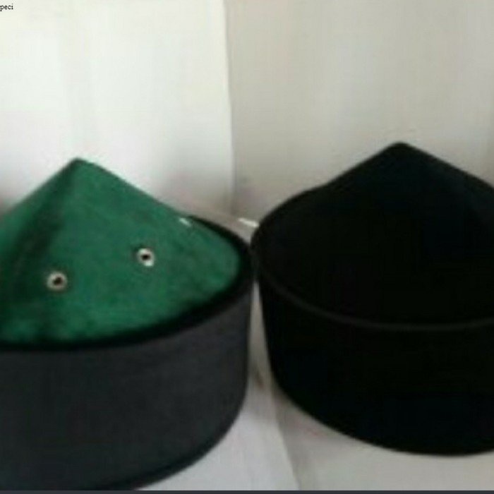 Peci/Songkok/Kopiah mesir bludru hijau+hitam/ full hitam size jumbo - 10