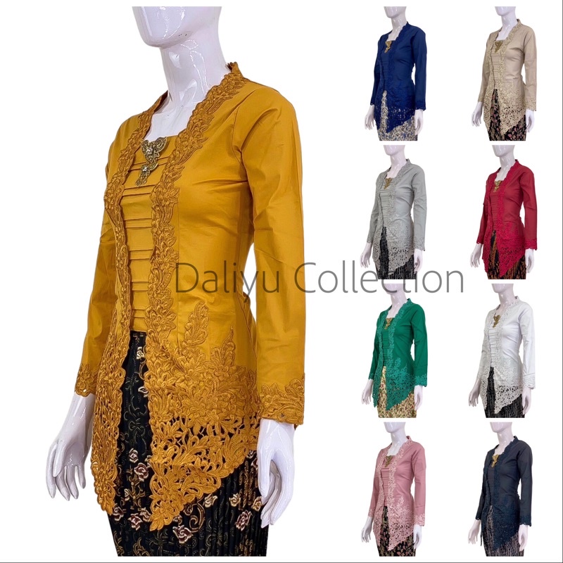 KLS03 - Daliyu KEBAYA KUTUBARU MODERN LENGAN PANJANG BORDIR SENADA Bahan Katun Stretch / S M L XL