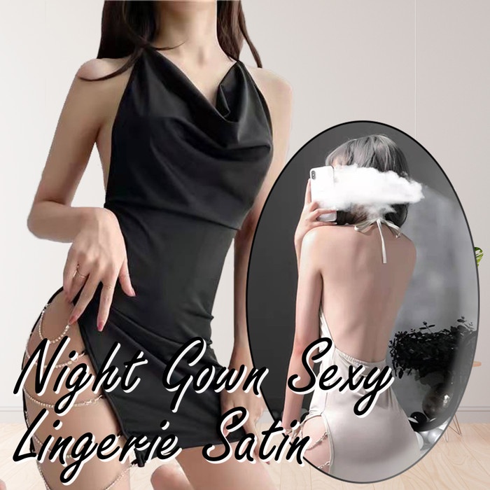 CJSW-E001 TINO TINO Sexy Lingerie dress baju sexy wanita bahan satin premium/ Lingerie satin sexy night dress / Sexy night gown