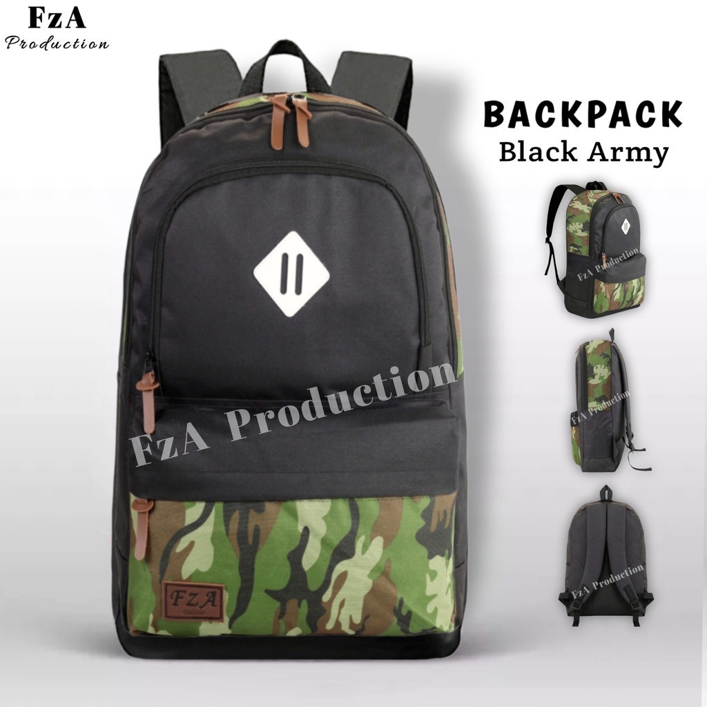 Tas Ransel Punggung Distro Casual Pria Wanita / Tas Ransel Laptop Original - FzA Gratis  Sako Wallet HP
