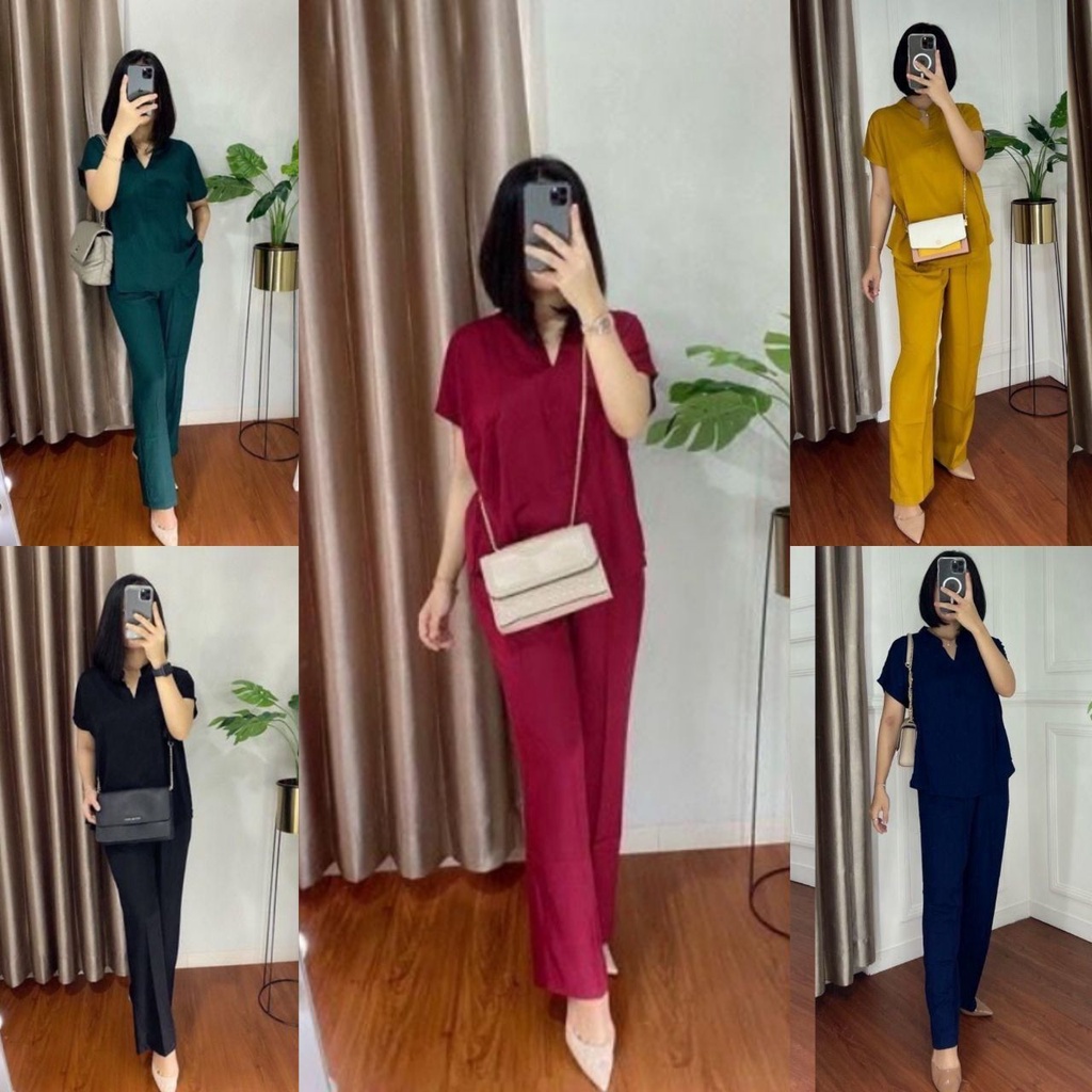 BISA COD || DINDA SET || SETELAN RAYON LENGAN PENDEK MURAH || SETELAN RAYON POLOS ONE SET DINDA / ON