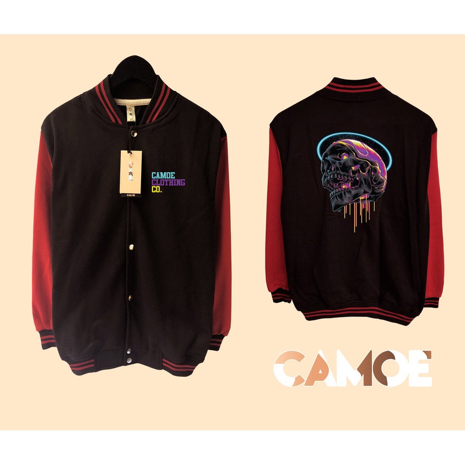 Jaket Varsity CAMOE 3D Skull Tengkorak Space