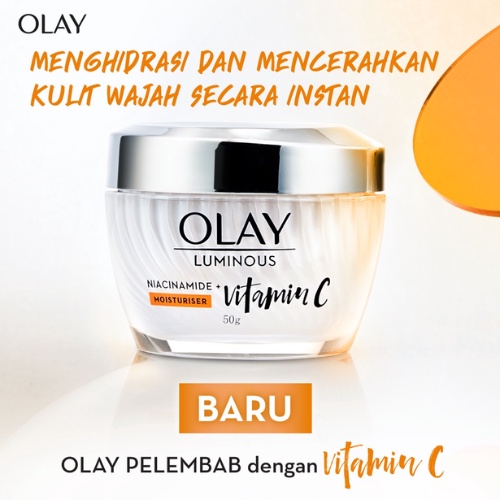 [Lebih Hemat] Olay Set Lengkap Luminous Niacinamide + Vitamin C Brightening Skin Care - Krim Wajah 50gr, Serum Wajah 30ml