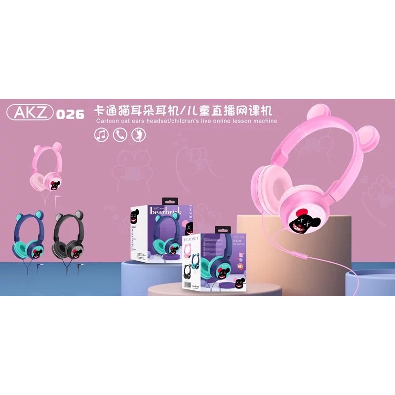 [ AKZ-026 ]Headset Gaming Telinga model AKZ-026 with microphone jack 3.5mm Headphone Gaming