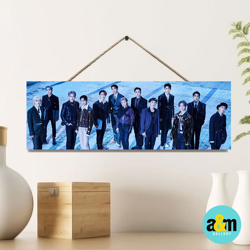 Poster Kayu SEVENTEEN Ukuran 10 x 30 cm I Hiasan Dinding Dekorasi Kamar I Poster Kayu K-POP Dekorasi Kamar - A&amp;M