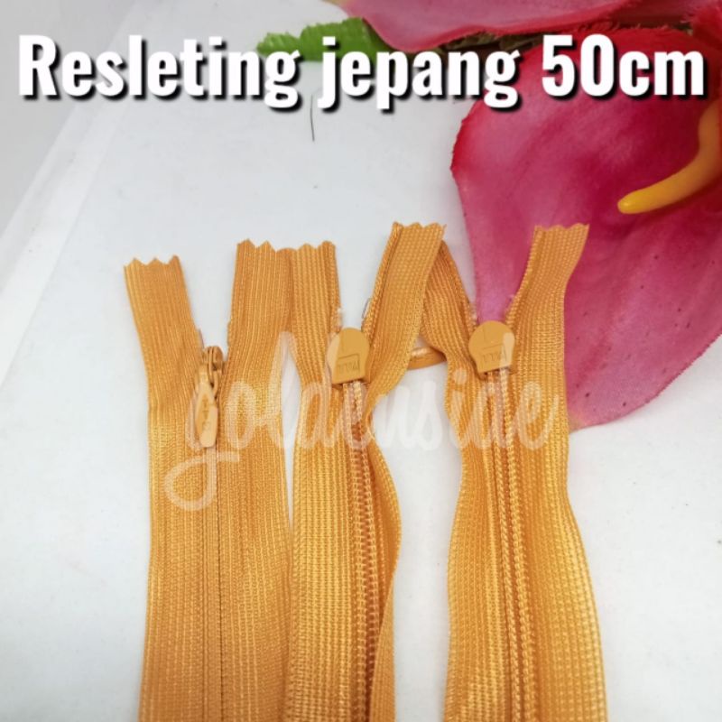 [Seri Kuning] Resleting/Risleting/Zipper Jepang 50cm/20&quot; murah satuan