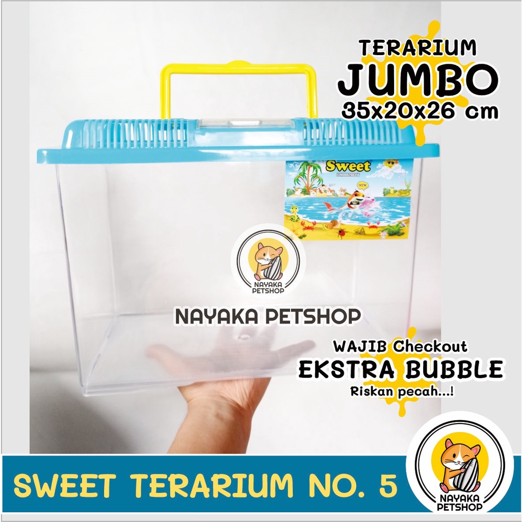 Sweet Terarium No. 5 Jumbo Kandang Hamster Aquarium Ikan Wadah Reptil Tempat Kura Kura Brazil Hewan
