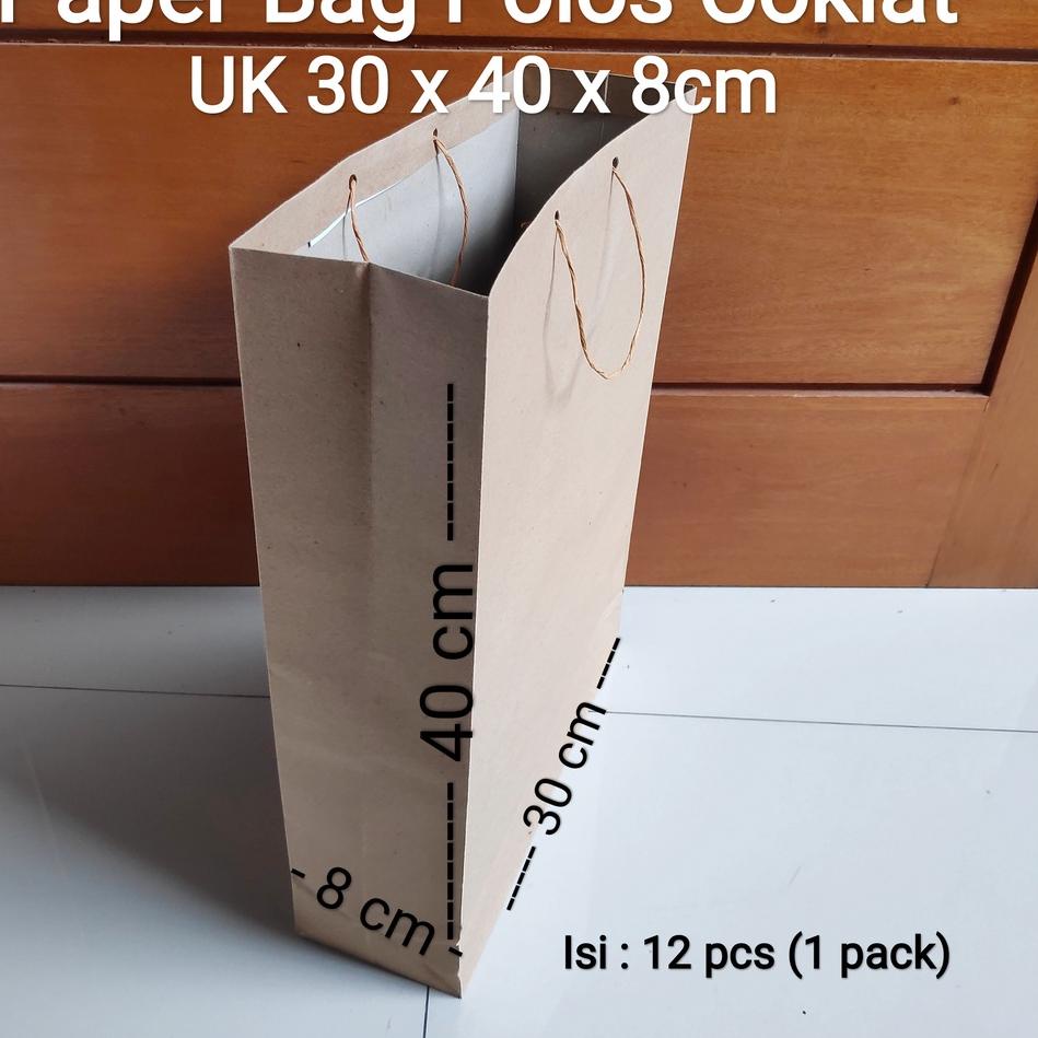 

Lebih Bermanfaat Paperbag polos Coklat uk 30x40 cm, Paper bag, tas kertas, tas souvenir