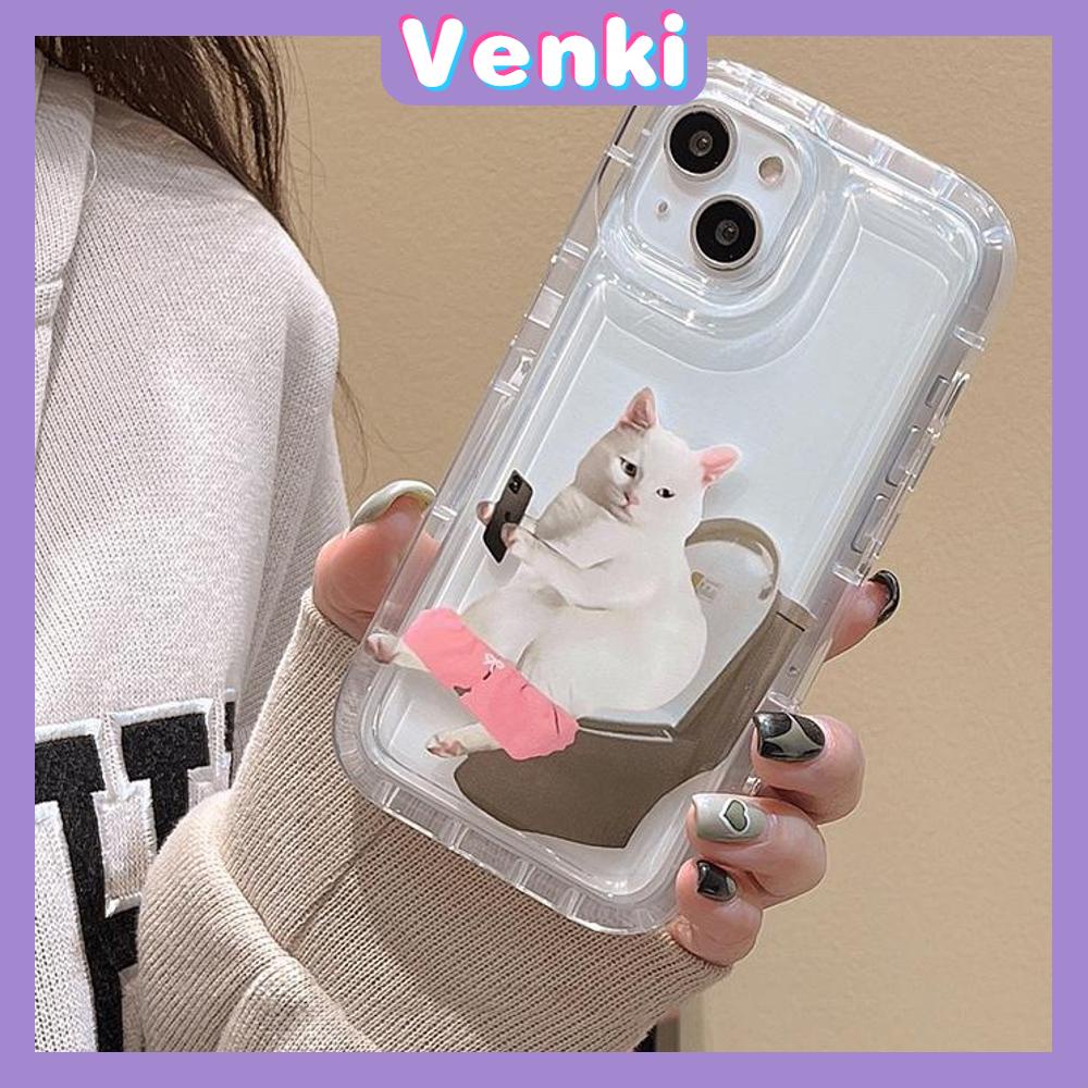 Case For iPhone 14 Pro Max TPU Soft Jelly Airbag Clear Case Cute Cat Case Camera Protection Shockproof For iPhone 14 13 12 11 Plus Pro Max 7 Plus X XR