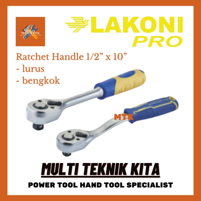 Shock Lakoni Pro Handle Rachet 1/2" X 10" Inch Gagang Sock Shock Sok Ratchet