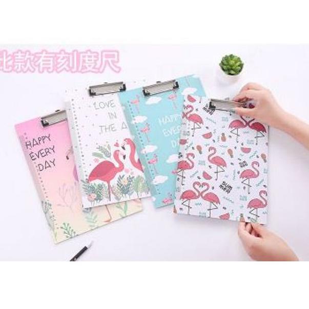 

[C-9R »] Papan alas ujian/ papan jalan/clipboard/ file holder A4 flamingo-trending