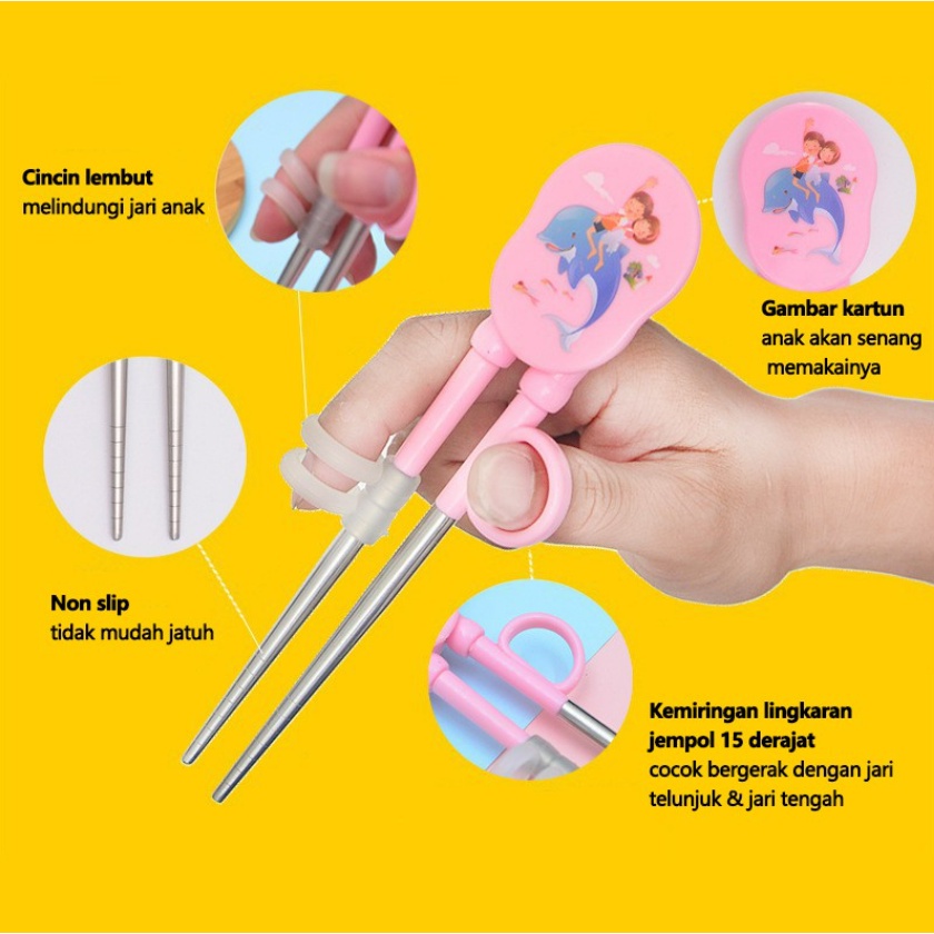 Sumpit Latihan Makan Anak / Chopsticks Training Set CBKS LC