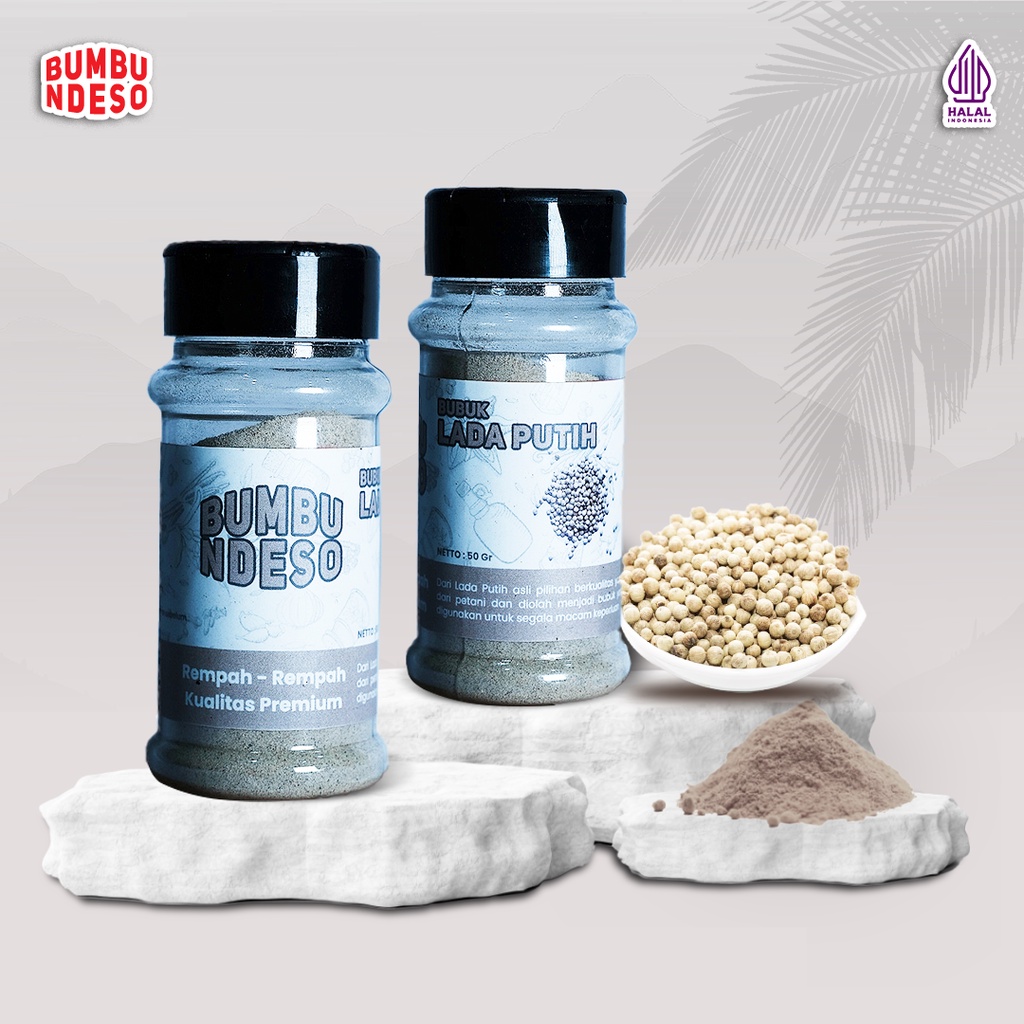

BUMBU NDESO Lada putih bubuk - Rempah bubuk - White pepper powder - Bumbu Dapur