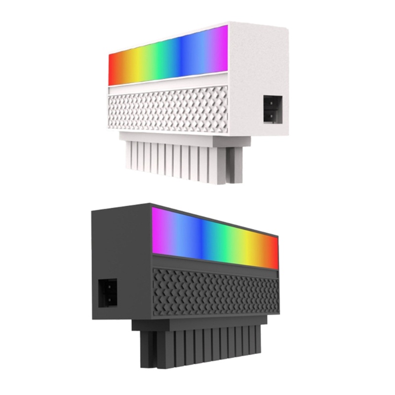 Motherboard Komputer btsg 5V ARGB Synchronous ATX Power Supply 24P Ke90° Konektor Setir Kepala 5V 24Pin Adaptor Plug