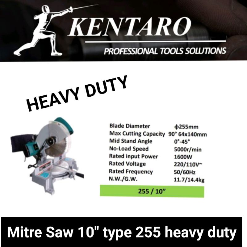 Mitre Saw 10&quot; type 255 heavy duty kentaro Japan quality