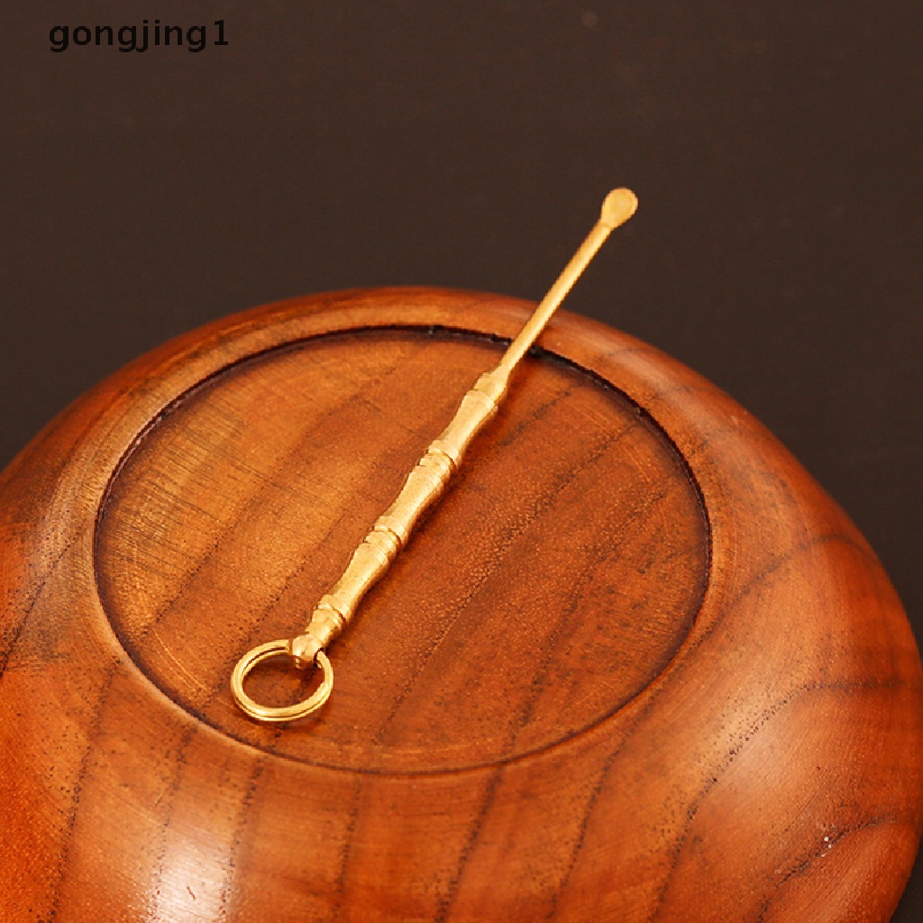 Ggg Portable Copper Earpick Earwax Spoon Alat Pembersih Telinga Gantungan Kunci Liontin Perawatan Telinga ID