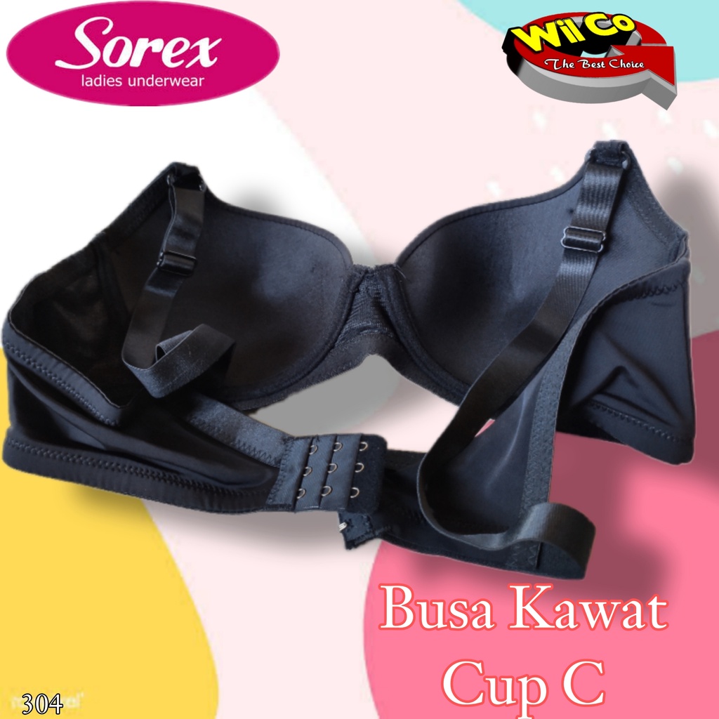 K304 - BRA/BH WANITA SOREX JUMBO BUSA ADA KAWAT CUP C BESAR 36C - 42C  TIGA PENGAIT