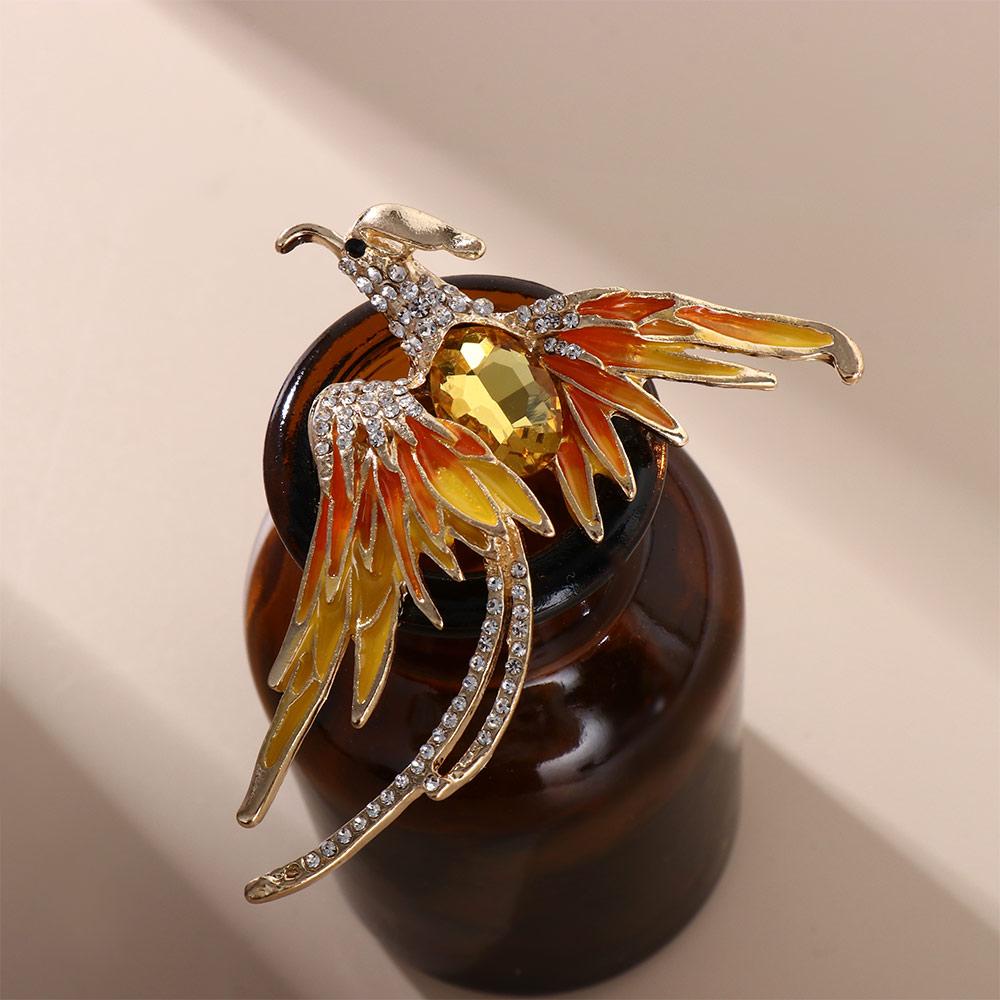 Agustina Burung Bros Elegan Manis Pesta Perhiasan Aksesoris Pakaian Berlian Imitasi Gaya Cina Bros Lencana Pin