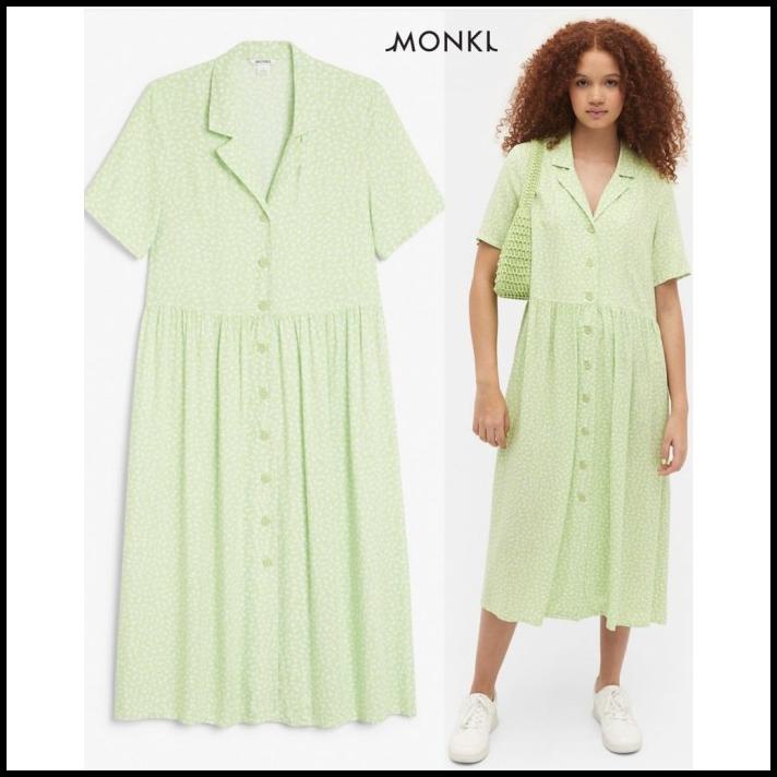 Monki Floral Midi Button Up Dress