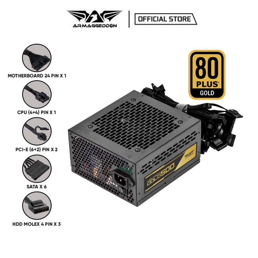 Power Supply Armaggeddon Voltron Gold 500 PSU 80+ Gold Certified