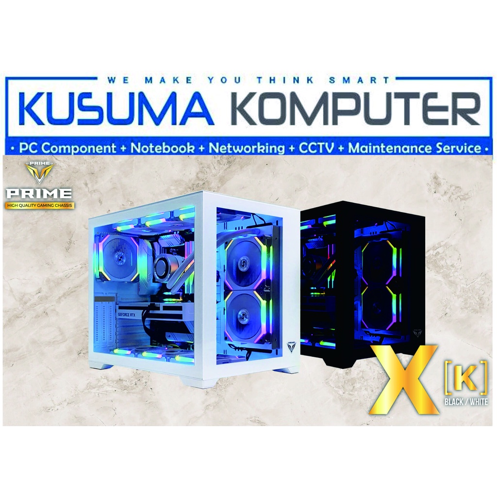 Casing Prime X-[K] black PRIME X K Tempered Glass Casing Gaming PC