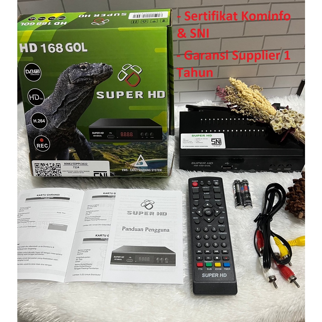 STB Set Top Box Super HD 168 Goal Komodo Harimau Kijang TERBAIK DVB T2 Di Kelas Penerima TV Siaran DIGITAL ORIGINAL