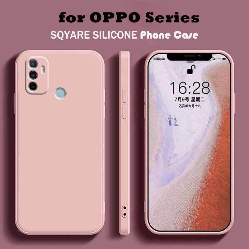 Casing Ponsel Bingkai Persegi Klasik Untuk OPPO A53 A53s A15 A15s A52 A72 A31 A91 A94 A5 A9 2020 4G Soft Liquid Silicone Cover Shell