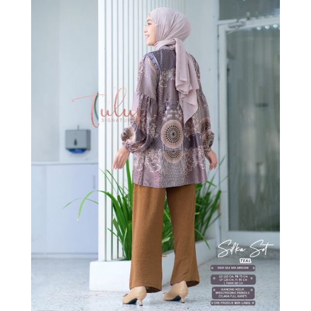 SILKA SET BY TULUS SIGNATURE / ONESET WANITA DIOR SILK PREMIUM / Setelan celana muslimah modern rekomended