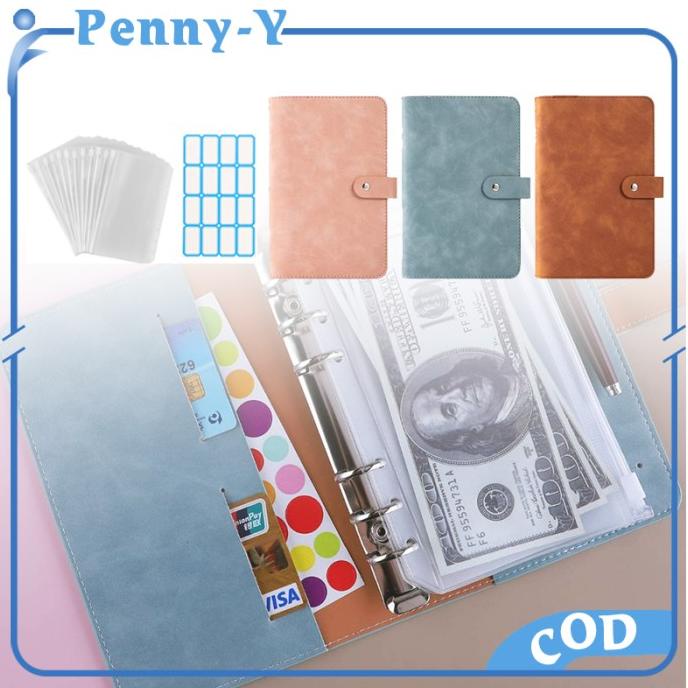 

1 Set Binder Budget Planner A6 Cash Envelope Binder PU Leather