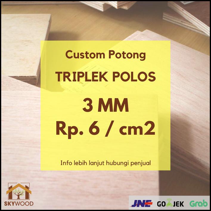 Triplek 3Mm Custom Ukuran / Triplek Custom / Jasa Potong Triplek