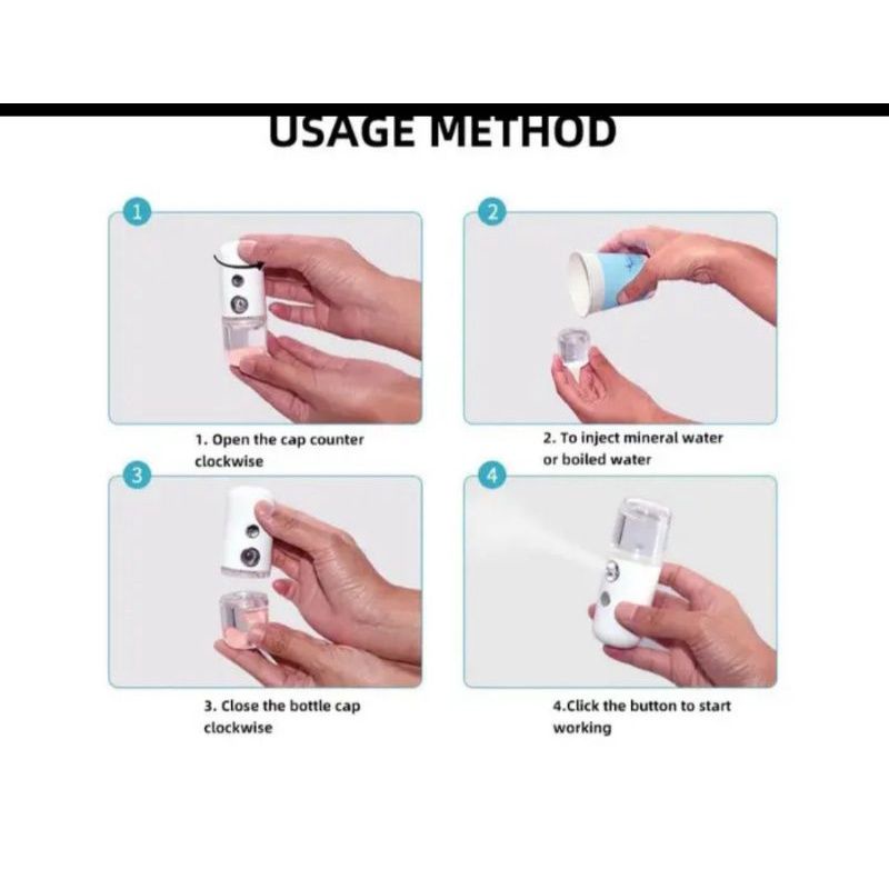 Makassar V501 FYC Mini nano mist sprayer USB portable alat semprot pelembap kulit wajah