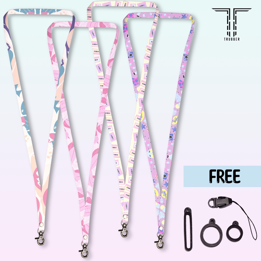 

Lanyard id card holder / lanyard aesthetic / lanyard cewek / tali hp / Lanyard name tag 3pcs Oring dan kait HP TRB5