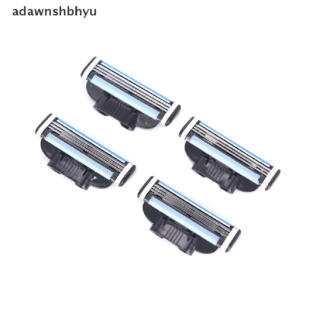 Adawnshbhyu 4Pcs Mach 3kartrid Pisau Cukur Manual Cukur Pisau Cukur Tiga Lapis ID