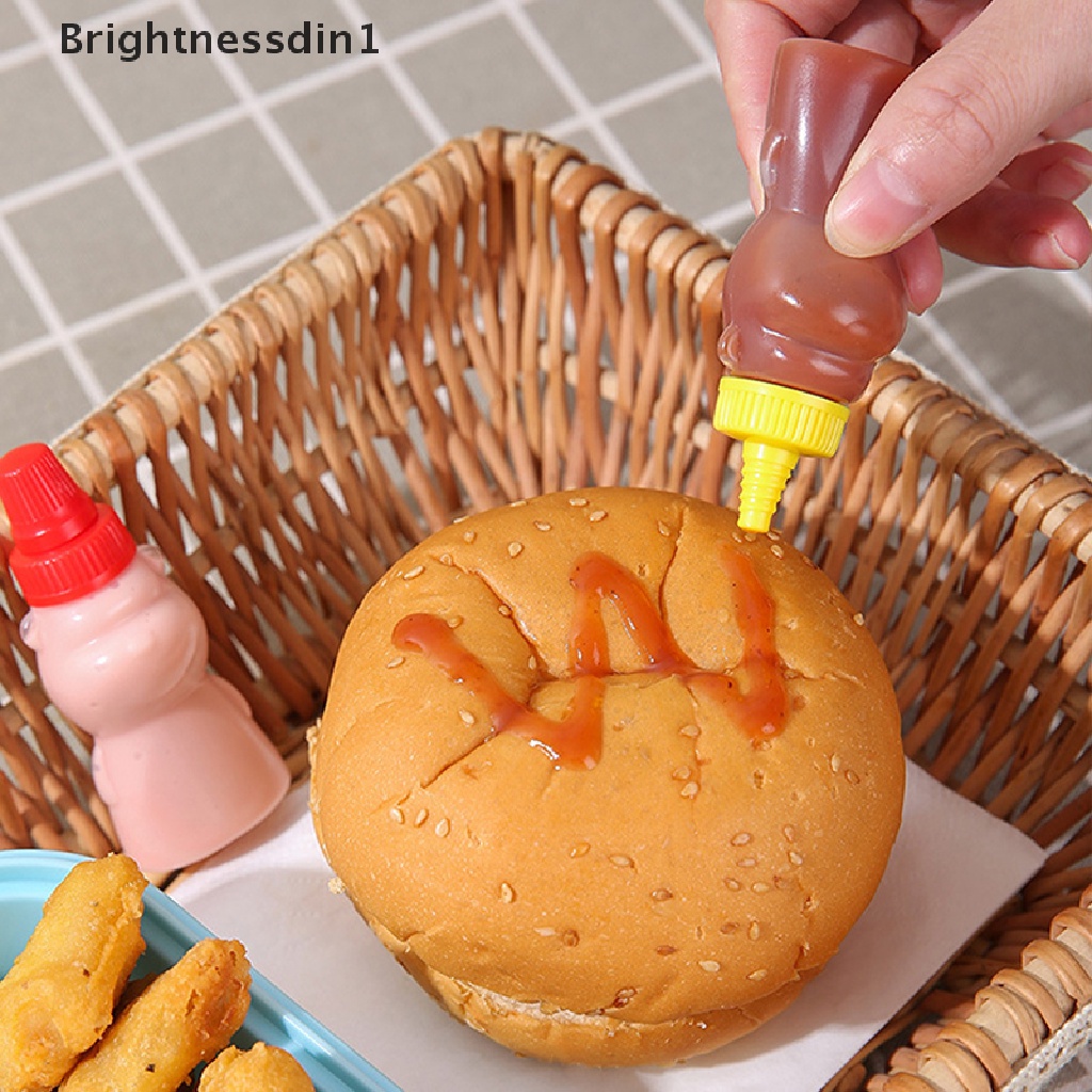 [Brightnessdin1] 2pcs /Pack Botol Bumbu Beruang Mini Portable Kecap Salad Dressing Wadah Butik