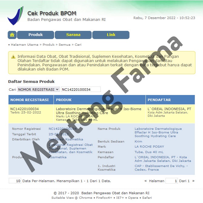 La Roche Posay Effaclar H Iso-Biome 40 mL - Pelembab Kulit Kering