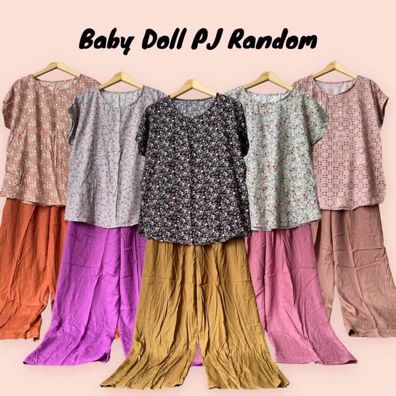 PIYAMA DEWASA / BABY DOLL PJ RAYON RANDOM PREMIUM / PIYAMA DEWASA / SETELAN TIDUR GROSIR