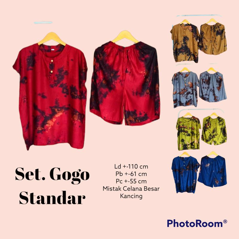 SETELAN CELANA PENDEK STANDAR GOGO/setelan celana pendek/piyama/setelan kekinian/baju rumahan