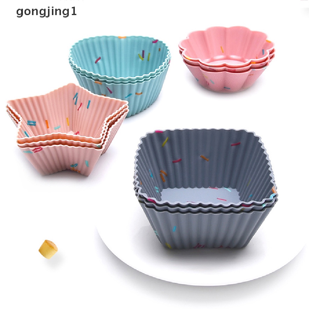 Ggg 12pcs Cetakan Silikon Kue Muffin Cupcake Baking DIY Alat Kue Piring Cup ID