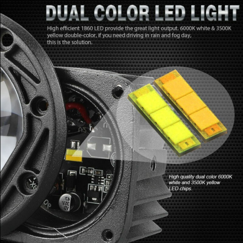 LAMPU SOROT LED TEMBAK BUMPER 30W 8D OFFROAD ARB FOGLAMP 3INCH 2 WARNA BY ADN