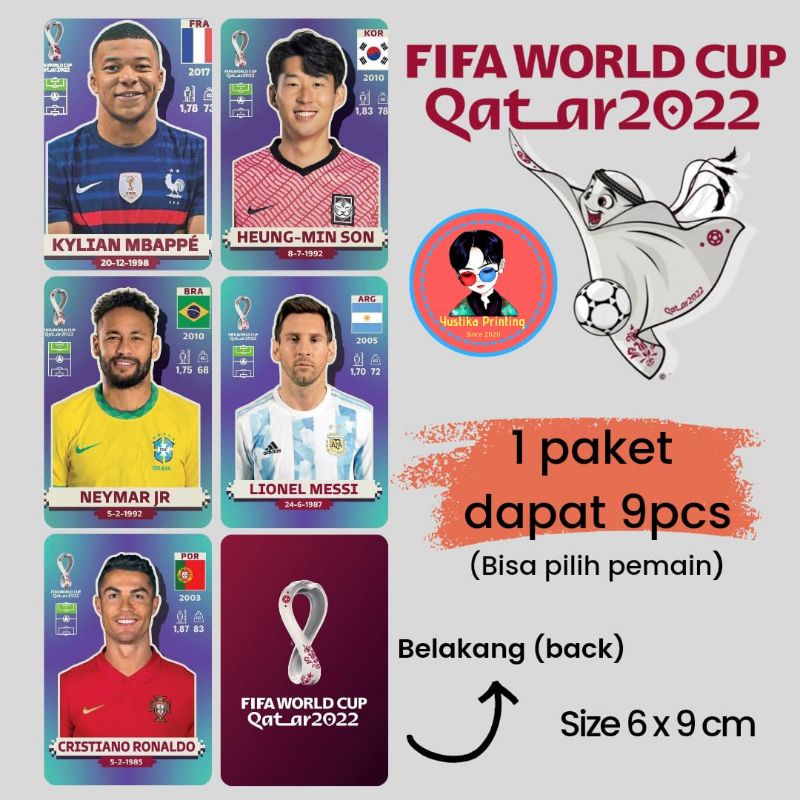 Kartu Bola Pemain Bola Piala Dunia 2022 Cristiano Ronaldo Neymar Jr Lionel Messi Son Heung Min Mbapp