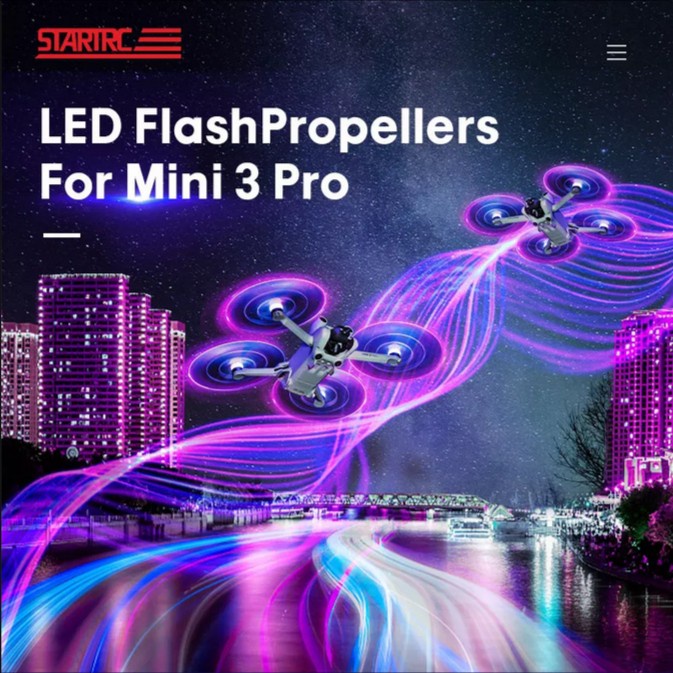 STARTRC 2 Pairs Colorful LED Flash Lighting Propeller DJI Mini 3 Pro