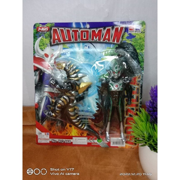 MAINAN Robot Ultra dengan Monster Godzilla