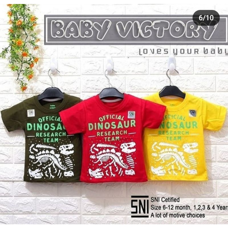 Baju Anak Bayi Perempuan dan laki laki Kaos Pendek Baby Victory 6-12Bulan Random motif