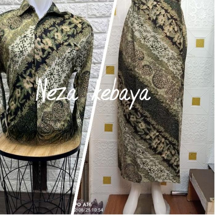 Realpct New couple rok span batik//rok span couple kemeja//rok span couple
