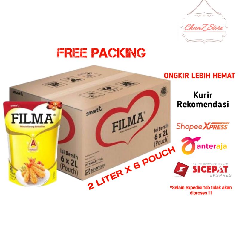 

PROMO MINYAK GORENG PREMIUM FILMA 2 LITER X 6 PCS ( 1 DUS ) FREE PACKING