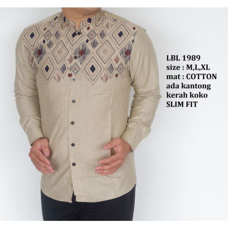 baju koko cowok motif simple mewah